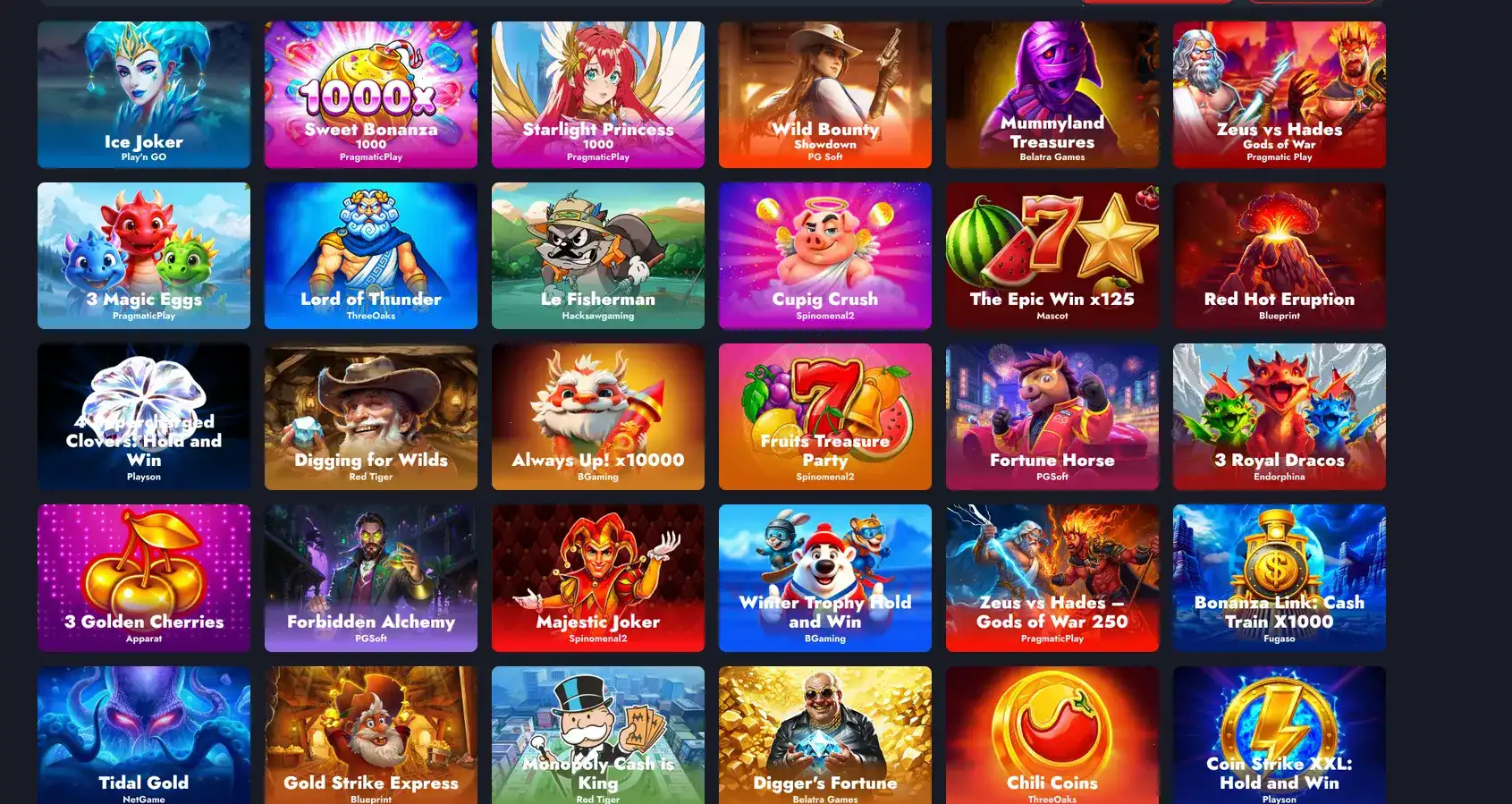 Интерфейс казино Тип Топ на компьютере и телефоне